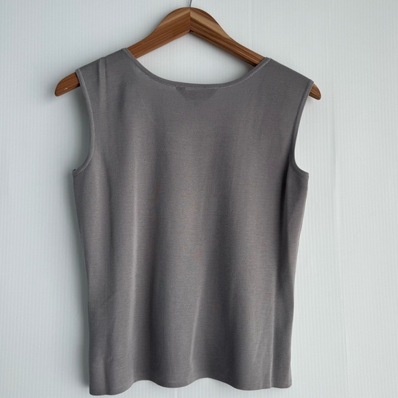 Ming Wang Black and Gray Striped cardigan Sweater w/ matching shell/tank size S - Picture 13 of 13